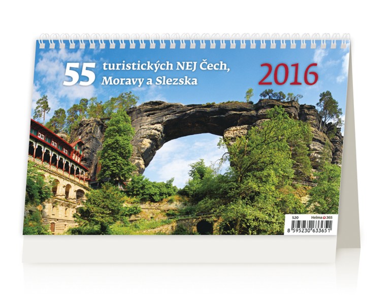 55 turistických NEJ Čech, Moravy a Slezska kalendář
